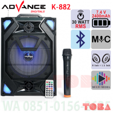 SPEAKER PORTABLE ADVANCE K882 BLUETOOTH + MICROPHONE 30WRMS - SPK-ADV-K882PM