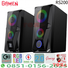 SPEAKER ROBOT GAMEN RS200 6WATT RGB - Hitam - SPK-RBG-RS200B