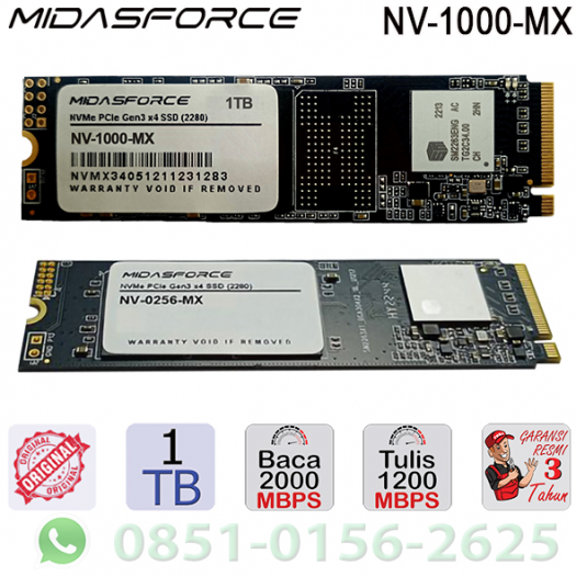SSD M2 NVME 1TB MIDASFORCE LIGHTING MAX  PCiE - SSD-NVM-E1TBMF