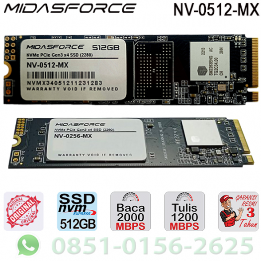 SSD M2 NVME 512G MIDASFORCE LIGHTING MAX  PCiE - SSD-NVM-E512MF