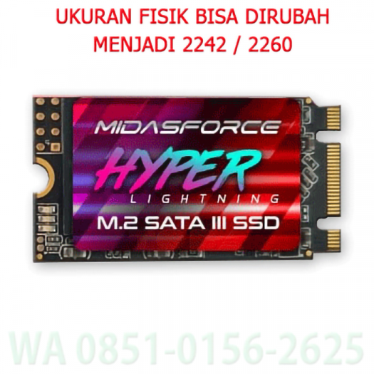 SSD M2 SATA III 2280 256 GB MIDASFORCE HYPER LIGHTING - SSD-M2S-3256MF