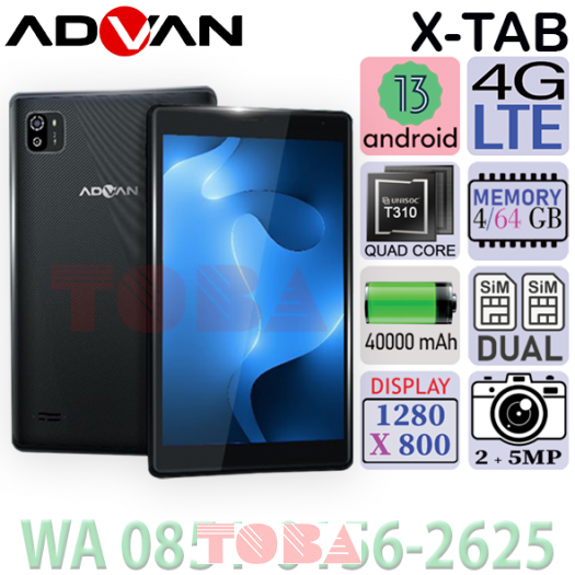 TABLET ADVAN X-TAB 4G LTE DUAL SIM CARD 4 + 64 GB ANDROID 13 - TAB-ADV-XTAB4G