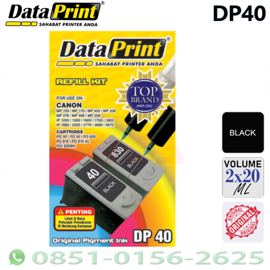TINTA PRINTER REFFIL INK DATAPRINT DP40 UNTUK JENIS PRINTER CANON - REF-DTP-DP40BK
