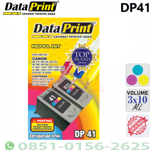 TINTA PRINTER REFFIL INK DATAPRINT DP41 TRI COLOR - REF-DTP-DP41CL