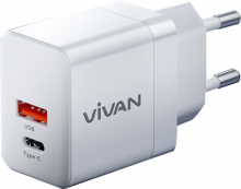 TRAVEL CHARGER VIVAN POWER 35 4A 35 WATT GaN WHITE - TCH-VVN-P35WGW