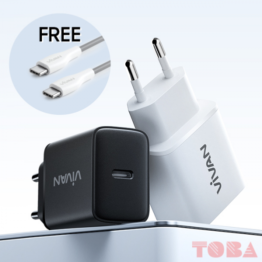 TRAVEL CHARGER VIVAN POWER C30C 30 WATT HITAM - TCH-VVN-PC30CW
