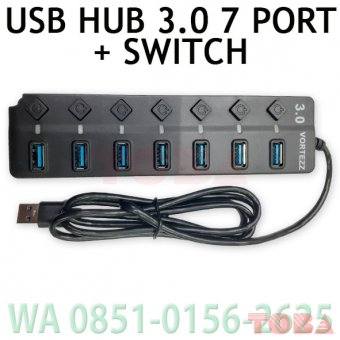 USB HUB 7 PORT VORTEZZ 507 USB 3.0 SAKLAR KABEL 120 CCM - HBU-VOR-7P5073